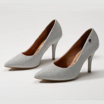 Vizzano 1184-1101 Pointy Toe Pump in Silver Glitter